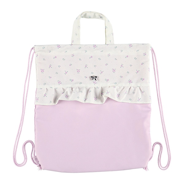 ナップサック（花柄リボンチャーム）