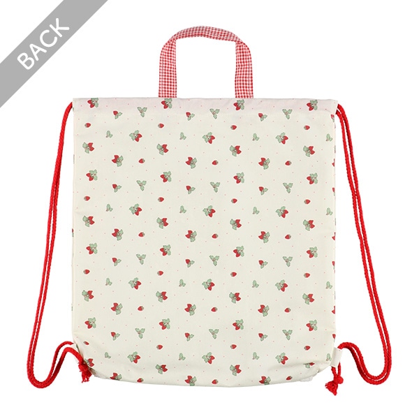 ナップサック（いちごギンガムリボン）