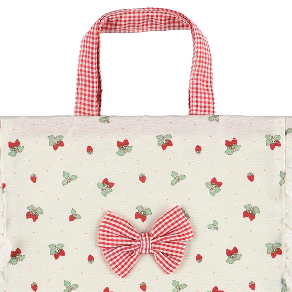 ナップサック（いちごギンガムリボン）