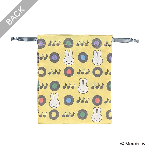 リボン巾着S（ミッフィー&ミュージック・イエロー）