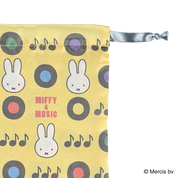 リボン巾着S（ミッフィー&ミュージック・イエロー）