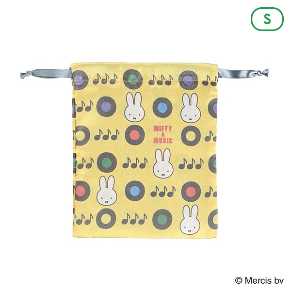 リボン巾着S(ミッフィー&ミュージック・イエロー)