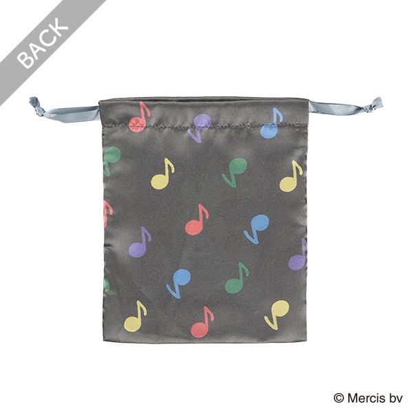 リボン巾着S（ミッフィー&ミュージック・ブラック）