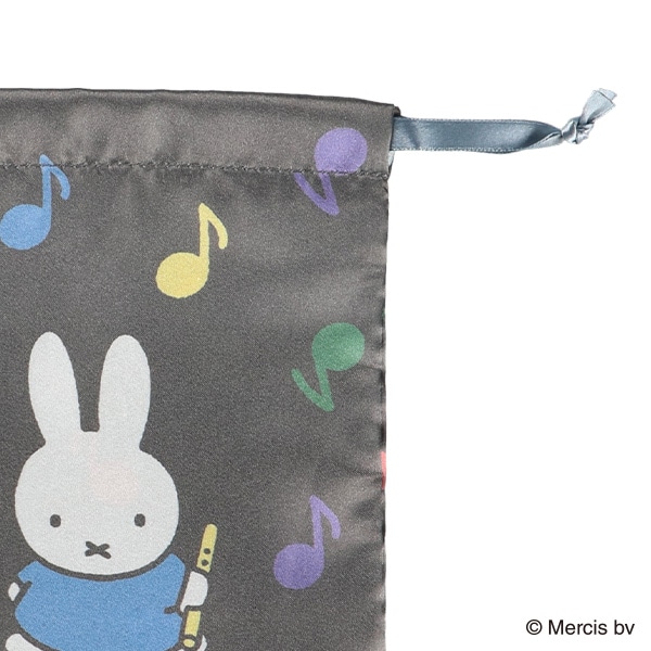 リボン巾着S（ミッフィー&ミュージック・ブラック）