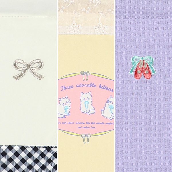 3枚組巾着S（チェック）