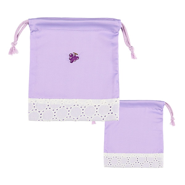 3枚組巾着S（いちご・レモン・ぶどう）