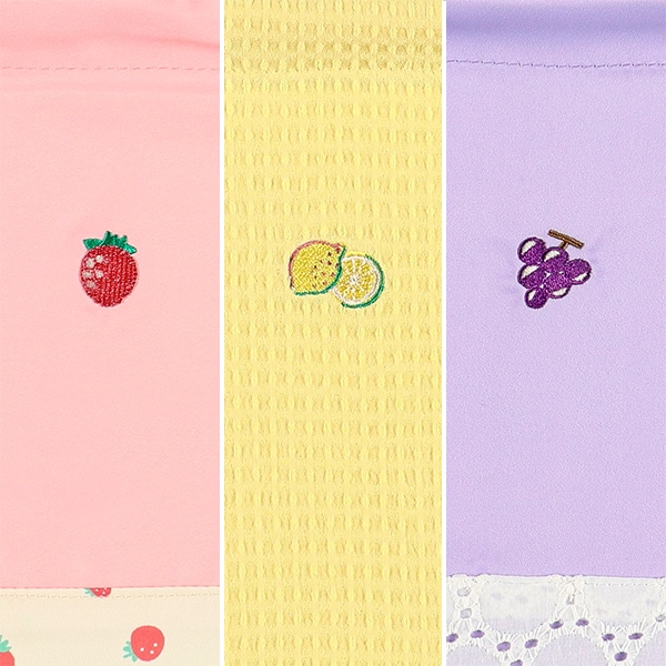 3枚組巾着S（いちご・レモン・ぶどう）