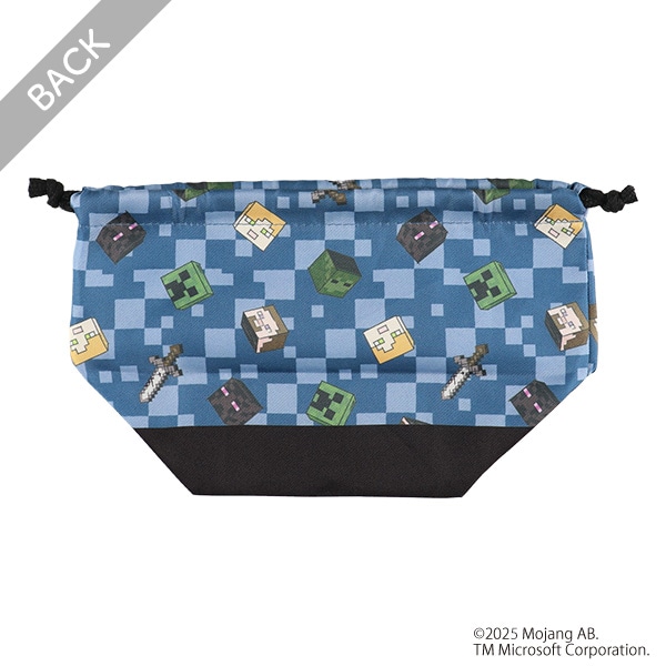 マチ付き巾着（マインクラフト・ブルー）