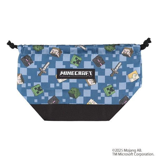 マチ付き巾着（マインクラフト・ブルー）