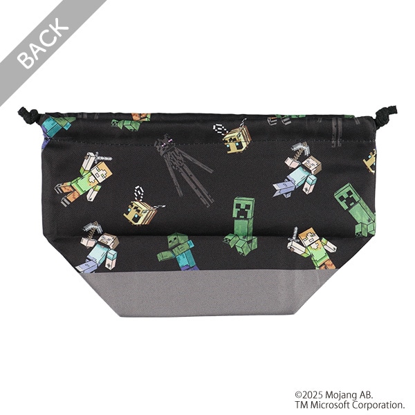 マチ付き巾着（マインクラフト・ブラック）