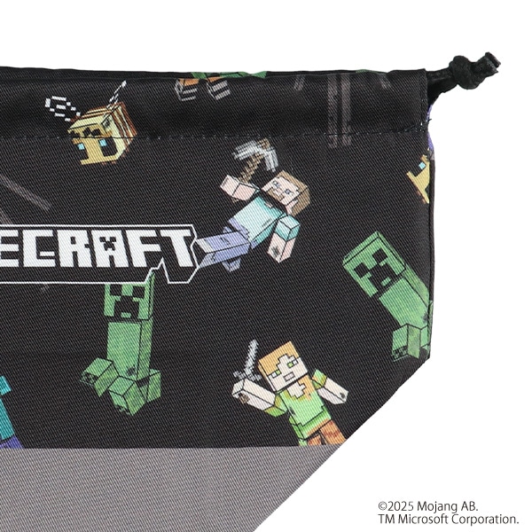マチ付き巾着（マインクラフト・ブラック）