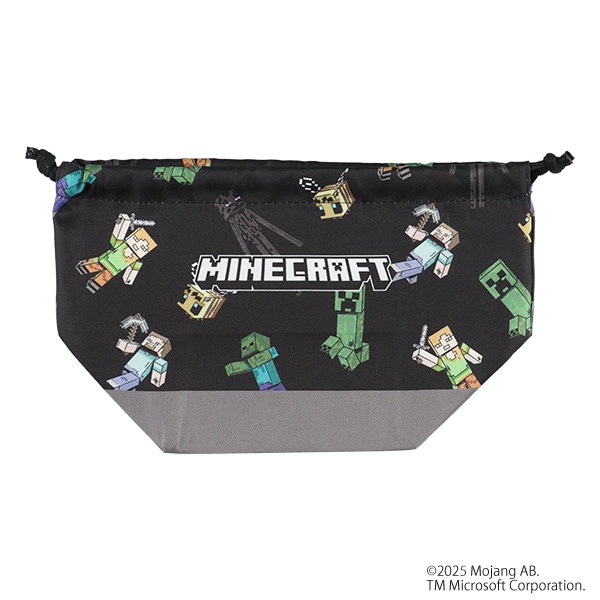 マチ付き巾着（マインクラフト・ブラック）