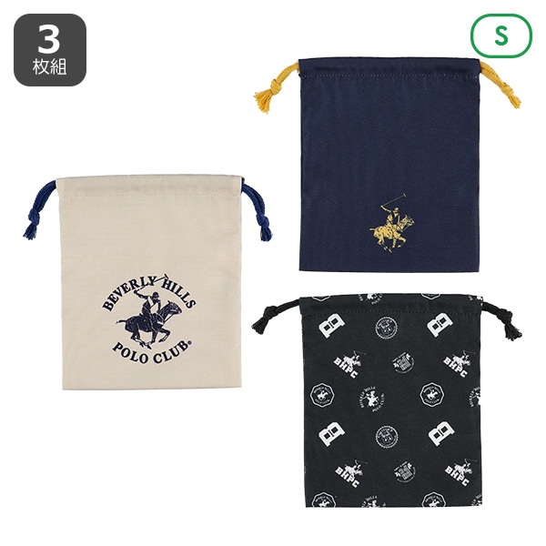 BEVERLY HILLS POLO CLUB）3枚組巾着S