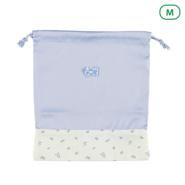 巾着M（ねこ花柄）