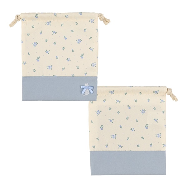 3枚組巾着S（ねこ花柄）