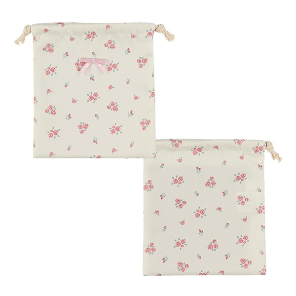 3枚組巾着S（ねこ花柄）