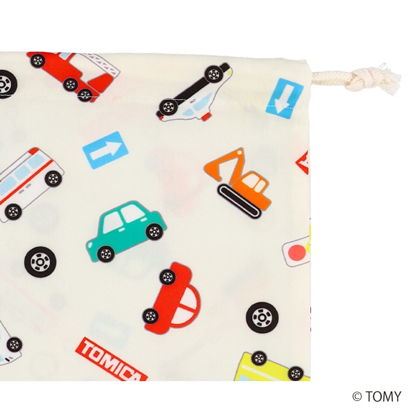 巾着M（トミカ・オフホワイト）