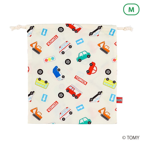 巾着M（トミカ・オフホワイト）