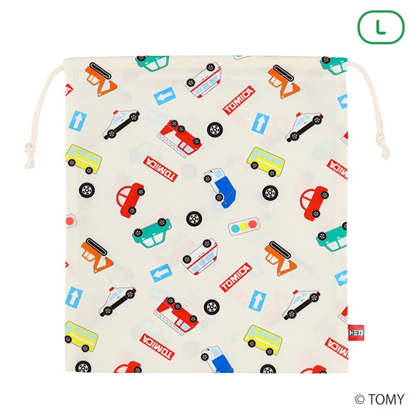 巾着L（トミカ・オフホワイト）