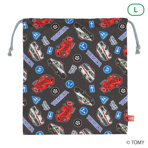 巾着L（トミカ・ダークグレー）