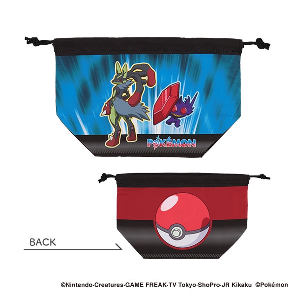 2枚組マチ付き巾着（ポケモン・モンスターボール）