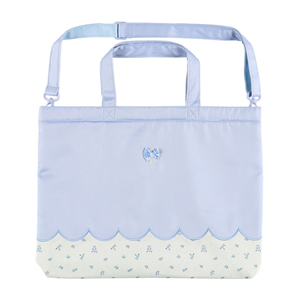 ショルダー紐付きレッスンバッグ（ねこ花柄）