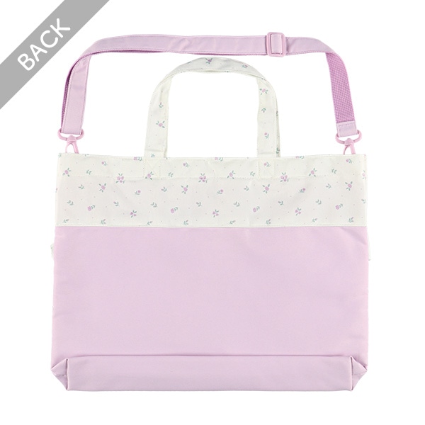 ショルダー紐付きレッスンバッグ（花柄リボンチャーム）