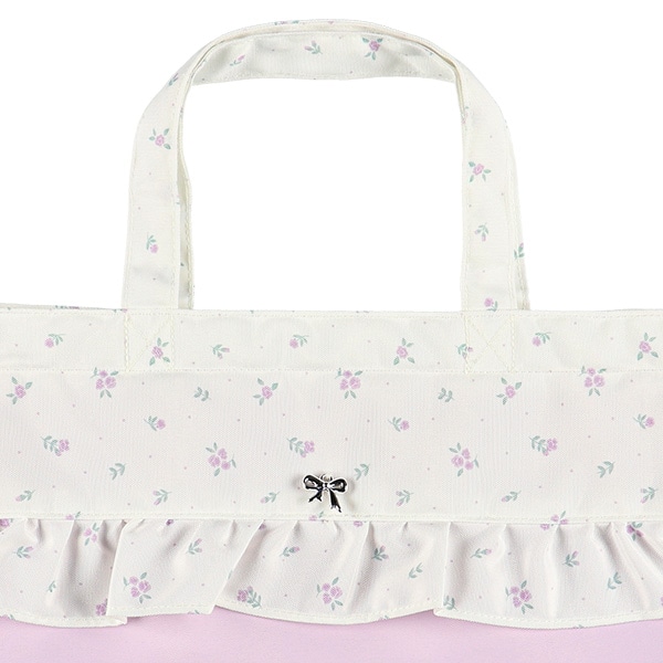 ショルダー紐付きレッスンバッグ（花柄リボンチャーム）