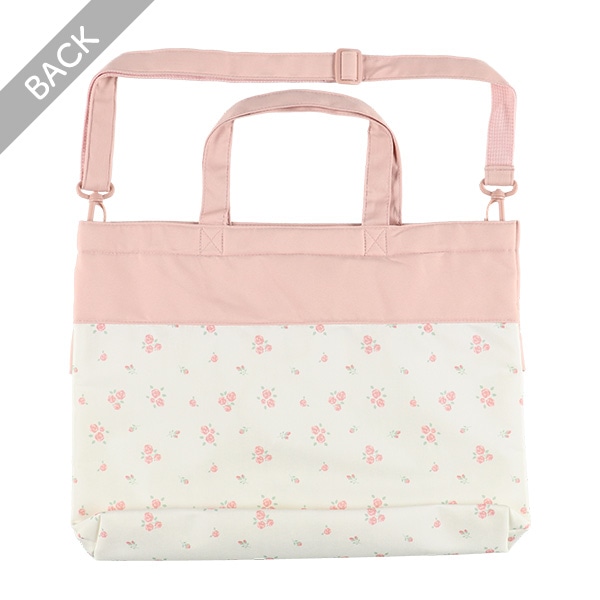 ショルダー付紐きレッスンバッグ（バラ）