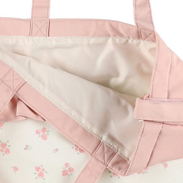 ショルダー付紐きレッスンバッグ（バラ）