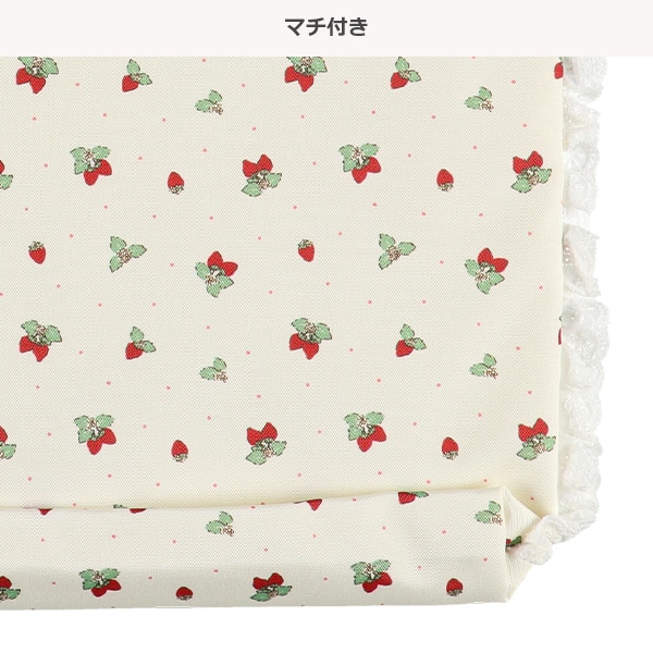 レッスンバッグ（いちごギンガムリボン）