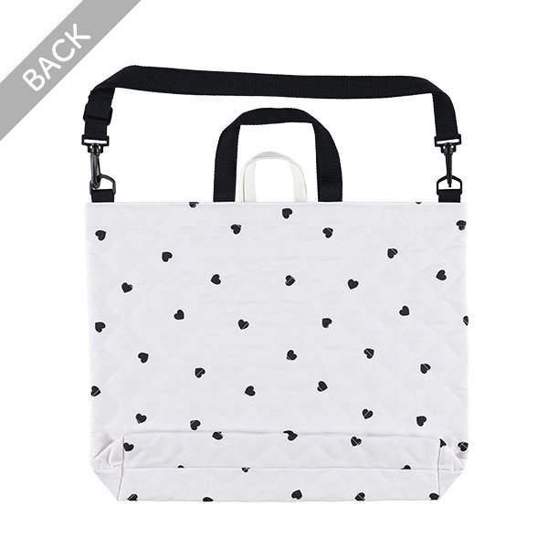 ショルダー付きキルトレッスンバッグ大（ハート）