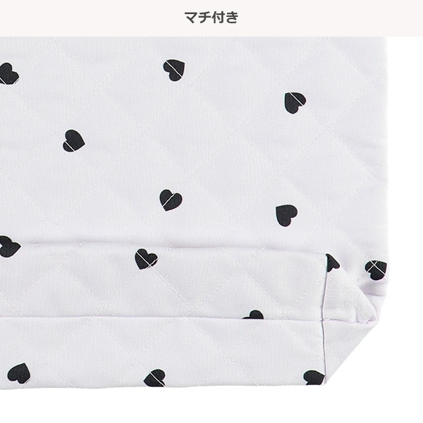 ショルダー付きキルトレッスンバッグ大（ハート）