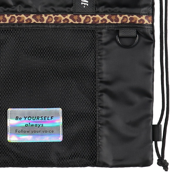 ナップサック（ヒョウ柄ライン）