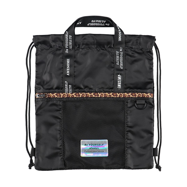 ナップサック（ヒョウ柄ライン）