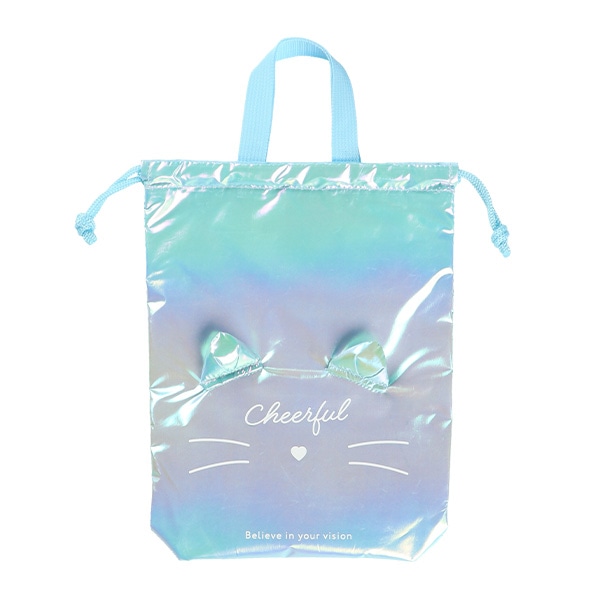 シューズバッグ（オーロラ生地ねこ）