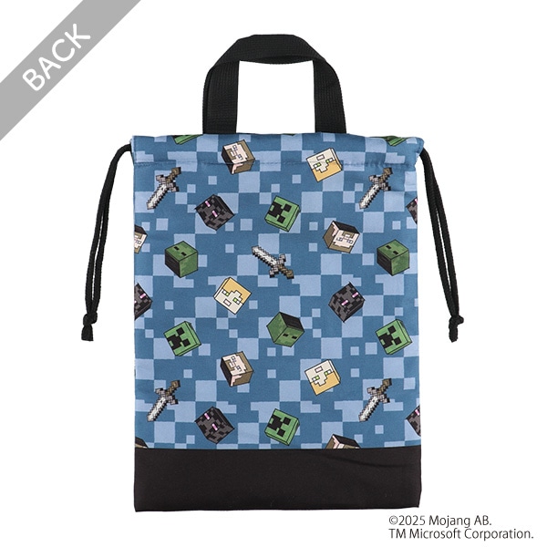 巾着シューズバッグ（マインクラフト・ブルー）
