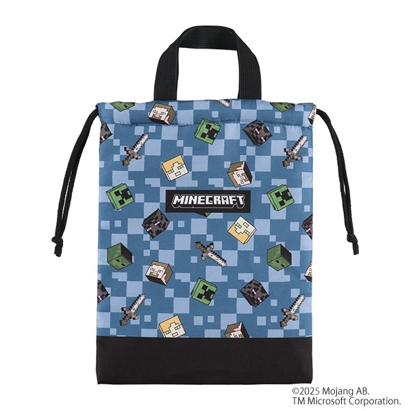 巾着シューズバッグ（マインクラフト・ブルー）