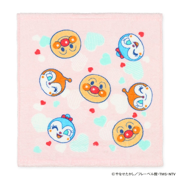 無撚糸ウォッシュタオル ピンク（アンパンマン）
