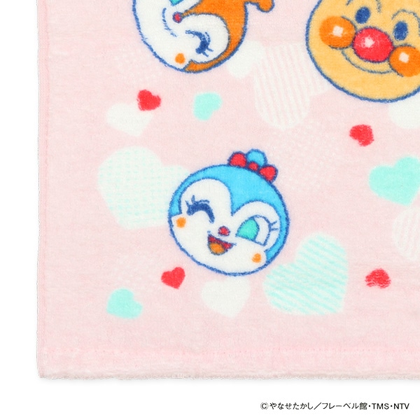 無撚糸ウォッシュタオル ピンク（アンパンマン）