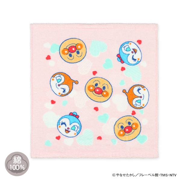 無撚糸ウォッシュタオル ピンク（アンパンマン）