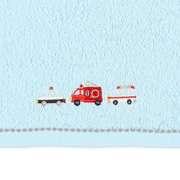 2枚組甘撚りウォッシュタオル（刺繍・くるま）