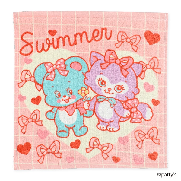 2枚組ウォッシュタオル（SWIMMER・ハートのプレゼント）