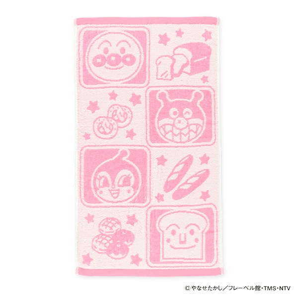 バンダイ）2枚組ふわふわフェイスタオル ピンク（アンパンマン）