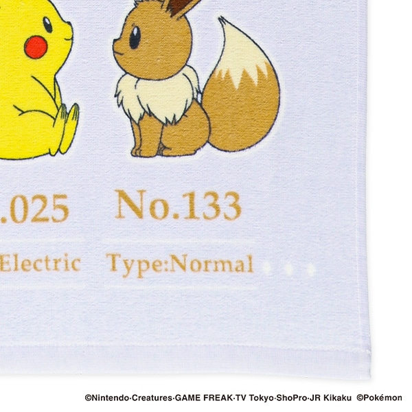 2枚組フェイスタオル（ピカチュウ&イーブイ）