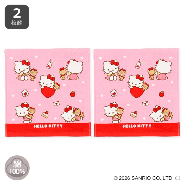 2枚組ウォッシュタオル（ハローキティ）