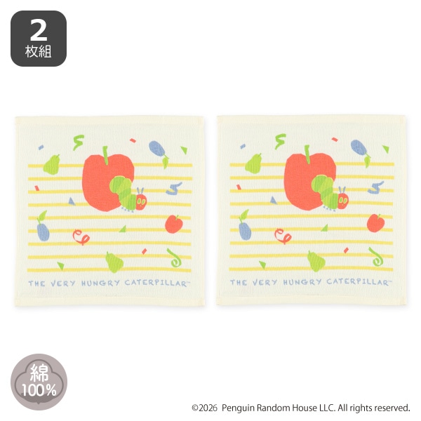 2枚組ガーゼ&パイルウォッシュタオル（はらぺこあおむし）