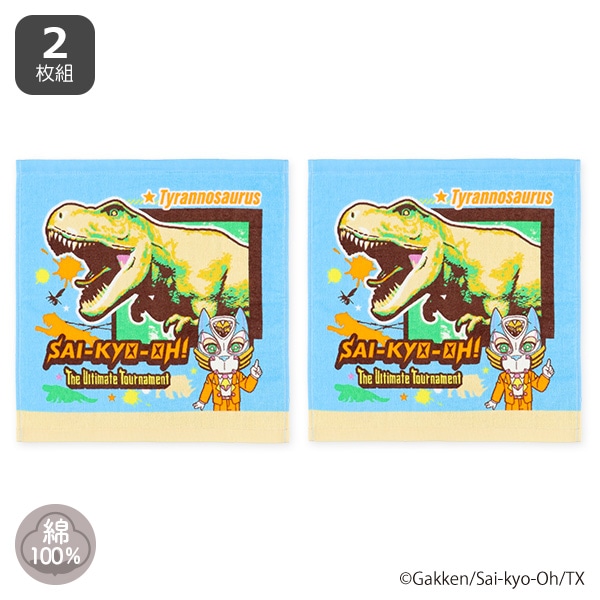 2枚組ウォッシュタオル（最強王図鑑）