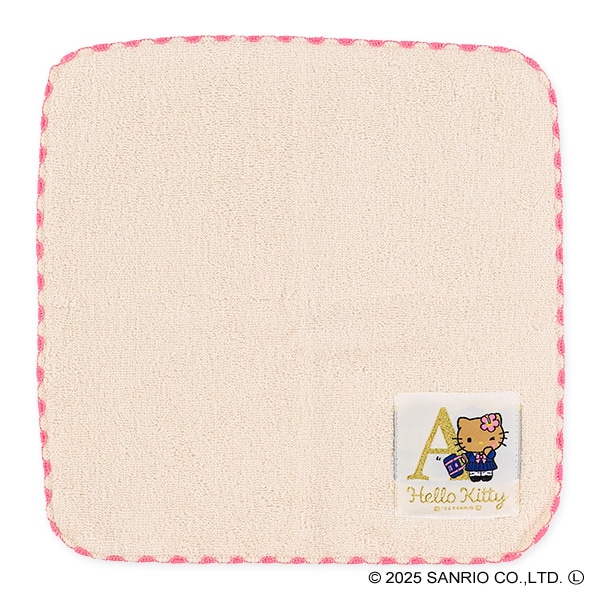 ワッペンイニシャルハンドタオル（ハローキティ・A）