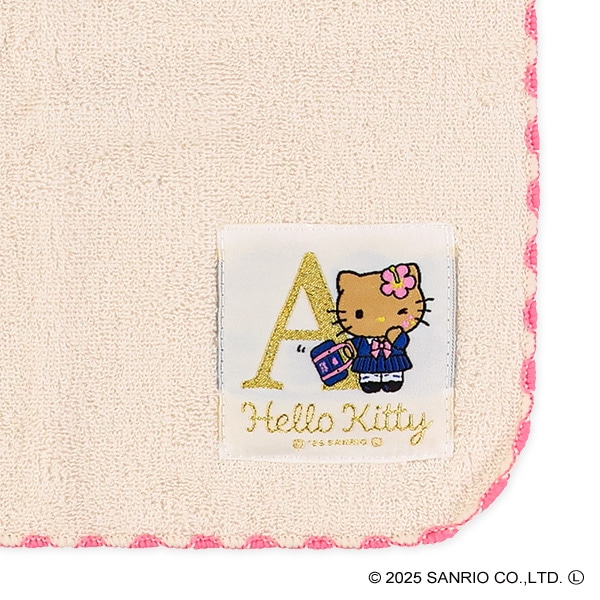 ワッペンイニシャルハンドタオル（ハローキティ・A）